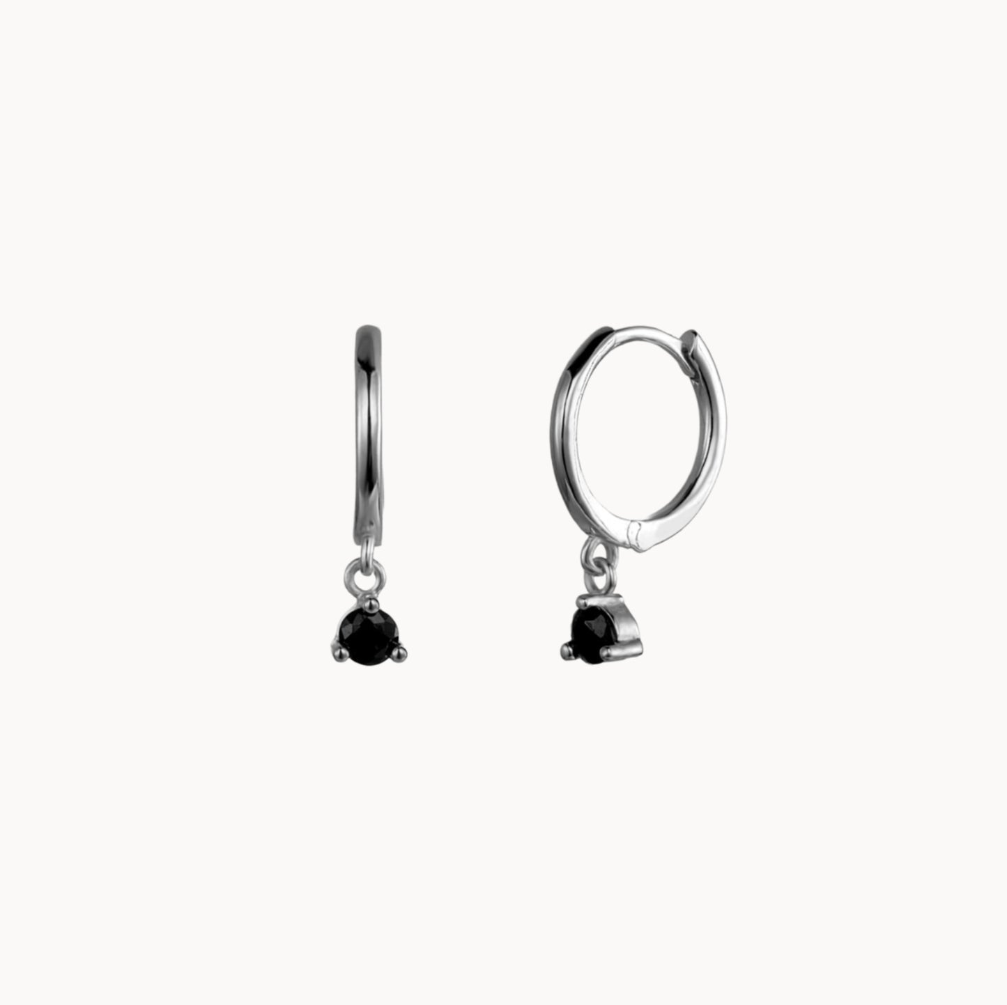 Boucles d'oreilles femme puces zircon noir doré ou argent