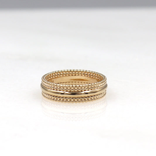 bague pour femme en plaqué or forme perlée 